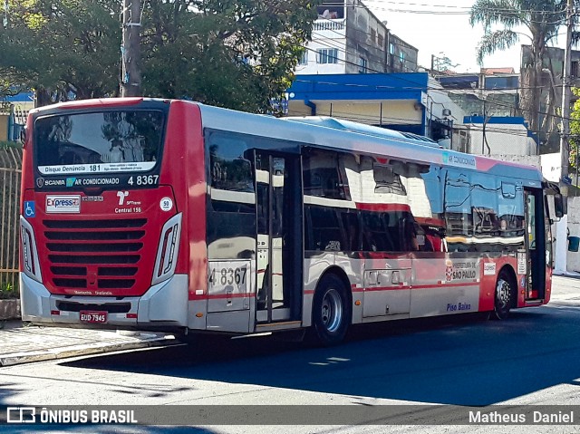 Express Transportes Urbanos Ltda 4 8367 na cidade de São Paulo, São Paulo, Brasil, por Matheus  Daniel. ID da foto: 8283711.