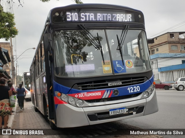 Viação Sul Fluminense 1220 na cidade de Volta Redonda, Rio de Janeiro, Brasil, por Matheus Martins da Silva. ID da foto: 8283321.