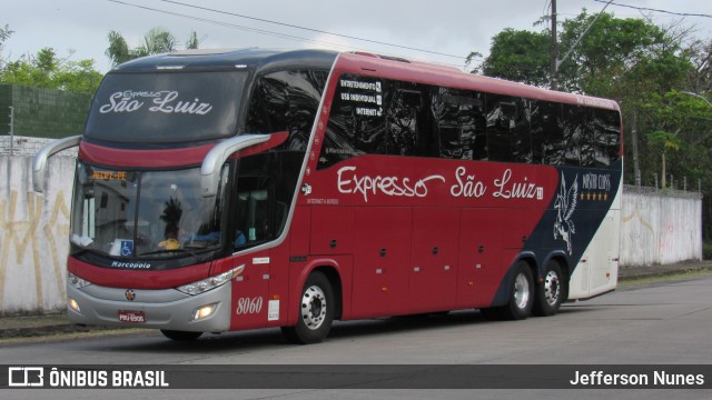 Expresso São Luiz 8060 na cidade de Recife, Pernambuco, Brasil, por Jefferson Nunes. ID da foto: 8283231.