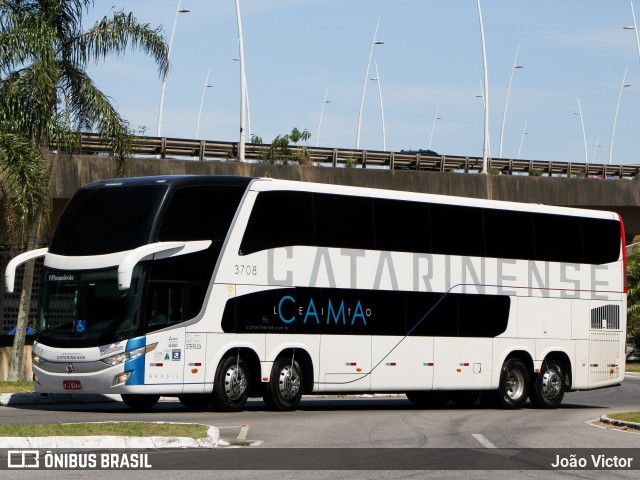 Auto Viação Catarinense 3708 na cidade de Florianópolis, Santa Catarina, Brasil, por João Victor. ID da foto: 8287974.