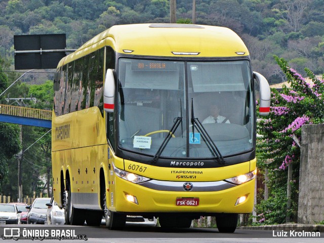 Viação Itapemirim 60767 na cidade de Juiz de Fora, Minas Gerais, Brasil, por Luiz Krolman. ID da foto: 8288273.