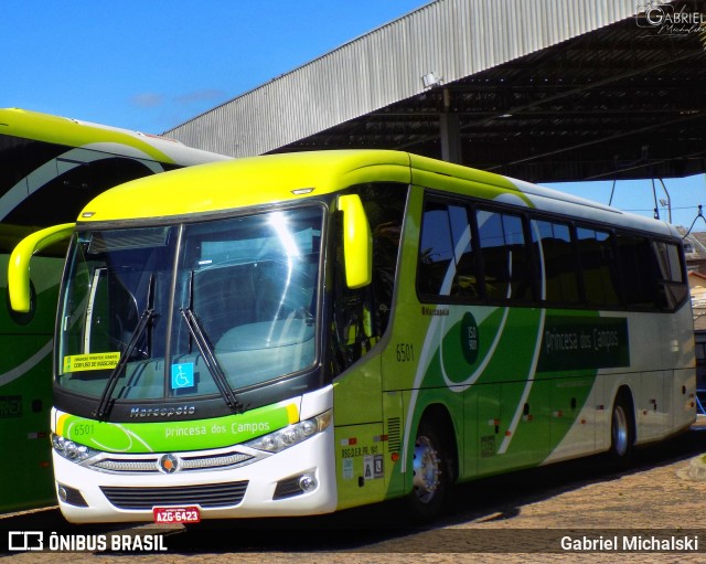 Expresso Princesa dos Campos 6501 na cidade de Ponta Grossa, Paraná, Brasil, por Gabriel Michalski. ID da foto: 8288016.