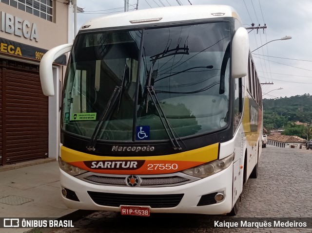 Saritur - Santa Rita Transporte Urbano e Rodoviário 27550 na cidade de Bonfim, Minas Gerais, Brasil, por Kaique Marquês Medeiros . ID da foto: 8292214.