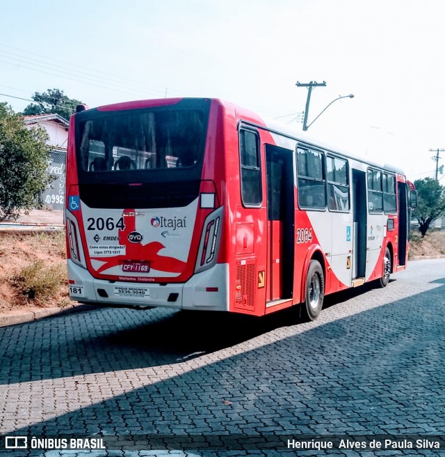 Itajaí Transportes Coletivos 2064 na cidade de Campinas, São Paulo, Brasil, por Henrique Alves de Paula Silva. ID da foto: 8246524.