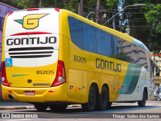 Empresa Gontijo de Transportes 18205 na cidade de Santos, São Paulo, Brasil, por Thiago  Salles dos Santos. ID da foto: 8246728.