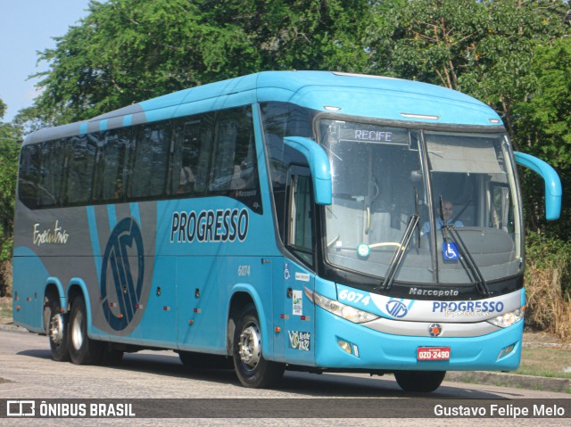 Auto Viação Progresso 6074 na cidade de Recife, Pernambuco, Brasil, por Gustavo Felipe Melo. ID da foto: 8246840.