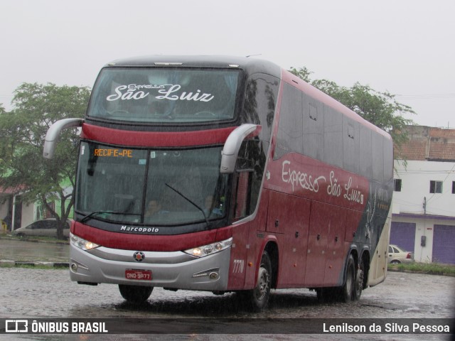 Expresso São Luiz 7770 na cidade de Caruaru, Pernambuco, Brasil, por Lenilson da Silva Pessoa. Número da foto: #8296541.