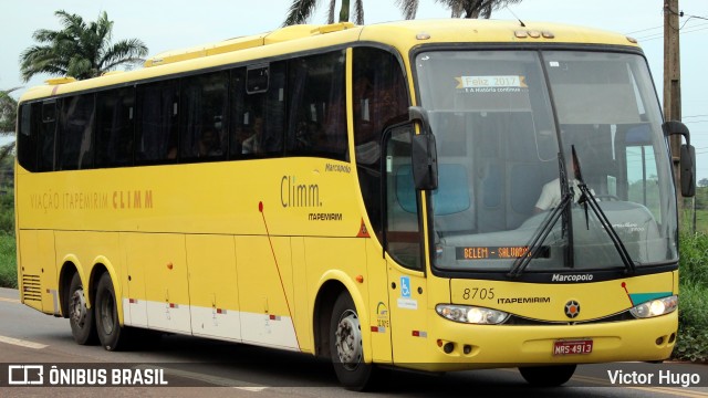 Viação Itapemirim 8705 na cidade de Santa Maria do Pará, Pará, Brasil, por Victor Hugo. Número da foto: #8296608.