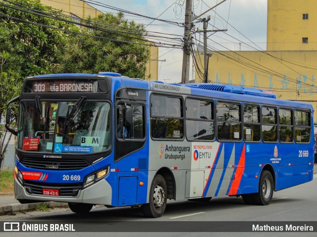 Auto Viação Urubupungá 20.669 na cidade de Osasco, São Paulo, Brasil, por Matheus Moreira. ID da foto: 8295324.