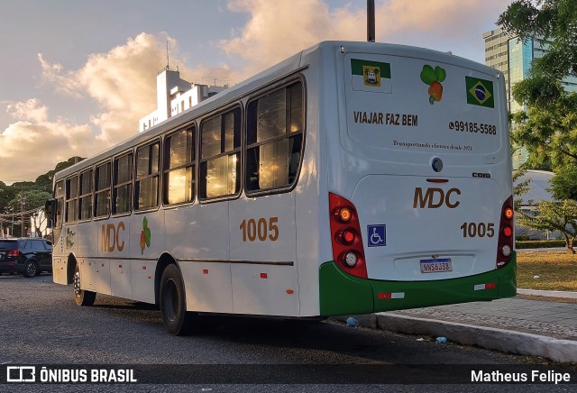 MDC - Viação Campos 1005 na cidade de Natal, Rio Grande do Norte, Brasil, por Matheus Felipe. Número da foto: #8296666.
