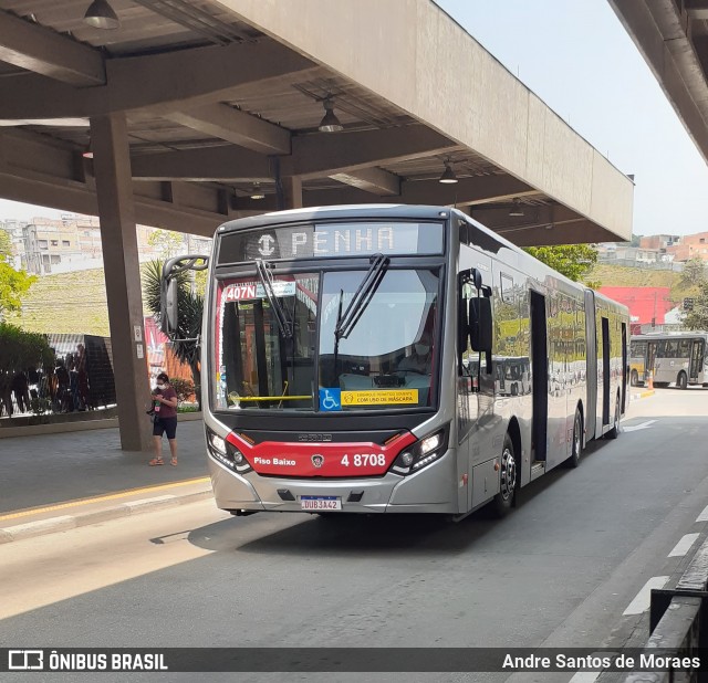 Express Transportes Urbanos Ltda 4 8708 na cidade de São Paulo, São Paulo, Brasil, por Andre Santos de Moraes. ID da foto: 8296111.