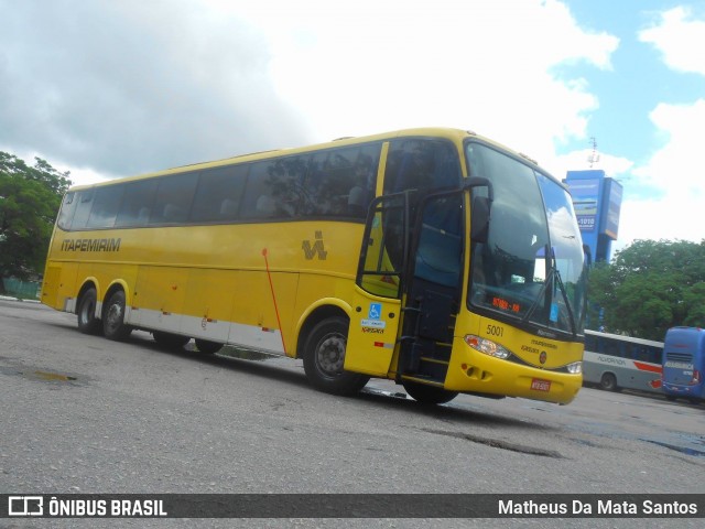 Viação Itapemirim 5001 na cidade de Vitória, Espírito Santo, Brasil, por Matheus Da Mata Santos. Número da foto: #8296647.