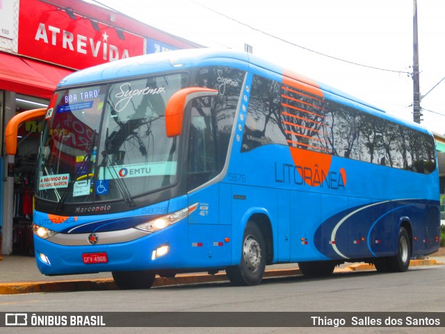 Litorânea Transportes Coletivos 5878 na cidade de Bertioga, São Paulo, Brasil, por Thiago  Salles dos Santos. ID da foto: 8299569.