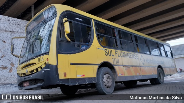 Viação Sul Fluminense 1114 na cidade de Volta Redonda, Rio de Janeiro, Brasil, por Matheus Martins da Silva. ID da foto: 8299099.