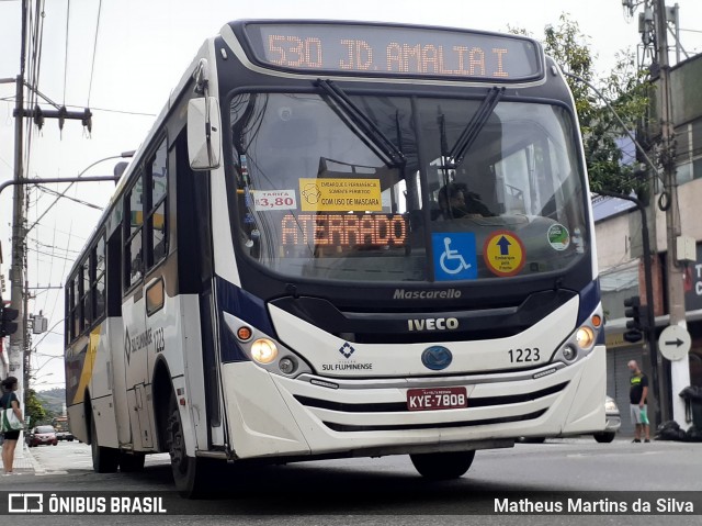 Viação Sul Fluminense 1223 na cidade de Volta Redonda, Rio de Janeiro, Brasil, por Matheus Martins da Silva. ID da foto: 8299146.