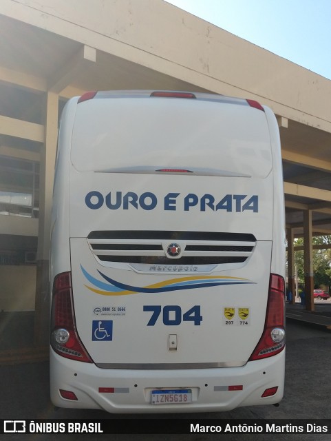 Viação Ouro e Prata 704 na cidade de Alegrete, Rio Grande do Sul, Brasil, por Marco Antônio Martins Dias. Número da foto: #8299183.