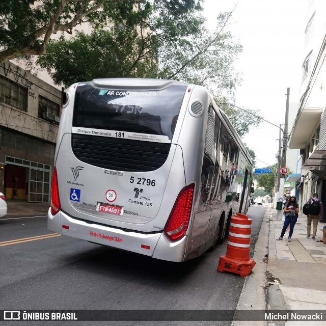 Via Sudeste Transportes S.A. 5 2796 na cidade de São Paulo, São Paulo, Brasil, por Michel Nowacki. ID da foto: 8300281.