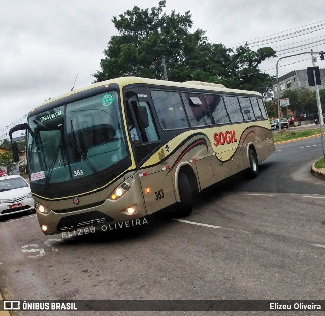 SOGIL - Sociedade de Ônibus Gigante Ltda. 363 na cidade de Gravataí, Rio Grande do Sul, Brasil, por Elizeu Oliveira. Número da foto: #8302132.