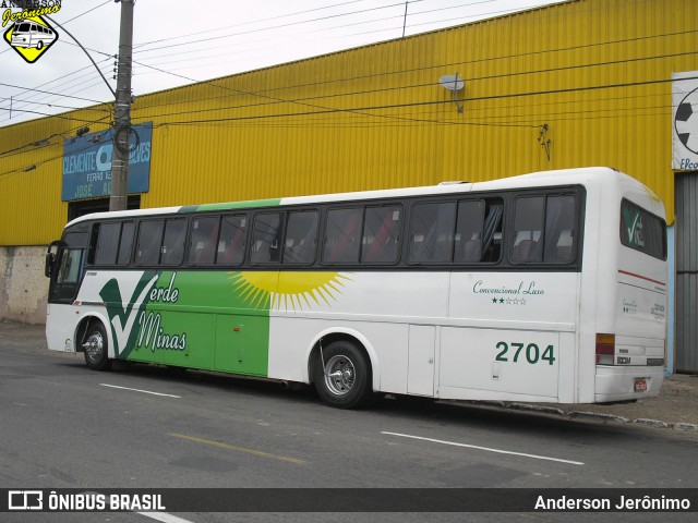 Viação Verde Minas 2704 na cidade de Juiz de Fora, Minas Gerais, Brasil, por Anderson Jerônimo. ID da foto: 8302087.