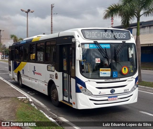 Viação Pinheiral 3021 na cidade de Volta Redonda, Rio de Janeiro, Brasil, por Luiz Eduardo Lopes da Silva. ID da foto: 8303404.