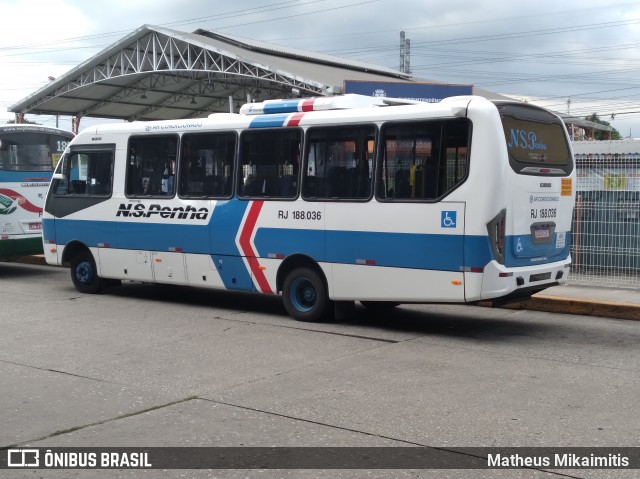 Viação Nossa Senhora da Penha RJ 188.036 na cidade de Nova Iguaçu, Rio de Janeiro, Brasil, por Matheus Mikaimitis . ID da foto: 8302119.