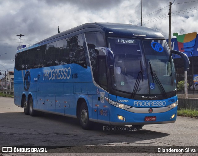 Auto Viação Progresso 6108 na cidade de Natal, Rio Grande do Norte, Brasil, por Elianderson Silva. ID da foto: 8306581.