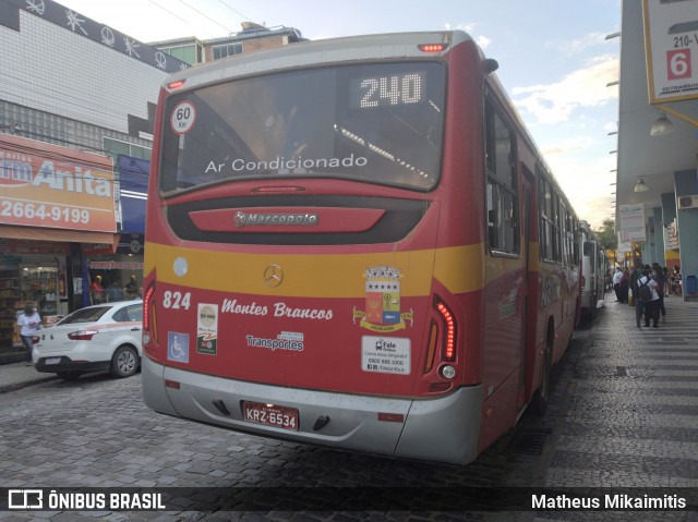 Viação Montes Brancos 824 na cidade de Araruama, Rio de Janeiro, Brasil, por Matheus Mikaimitis . Número da foto: #8304607.