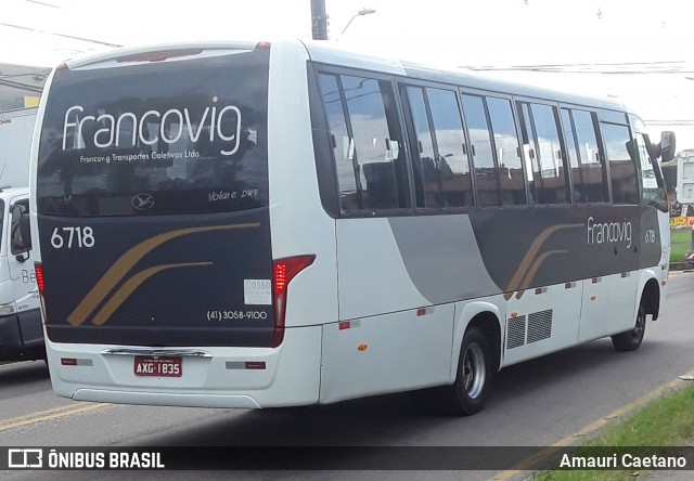 Francovig Transportes Coletivos 6718 na cidade de Curitiba, Paraná, Brasil, por Amauri Caetano. ID da foto: 8305264.