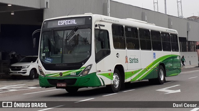 Viação Piracicabana Santos 4483 na cidade de Santos, São Paulo, Brasil, por Davi Cesar. Número da foto: #8304920.