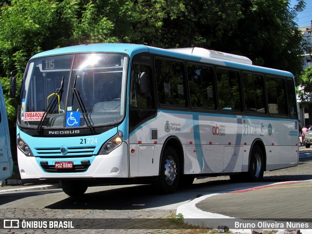 Aliança Transportes Urbanos 21724 na cidade de Fortaleza, Ceará, Brasil, por Bruno Oliveira Nunes. ID da foto: 8308672.