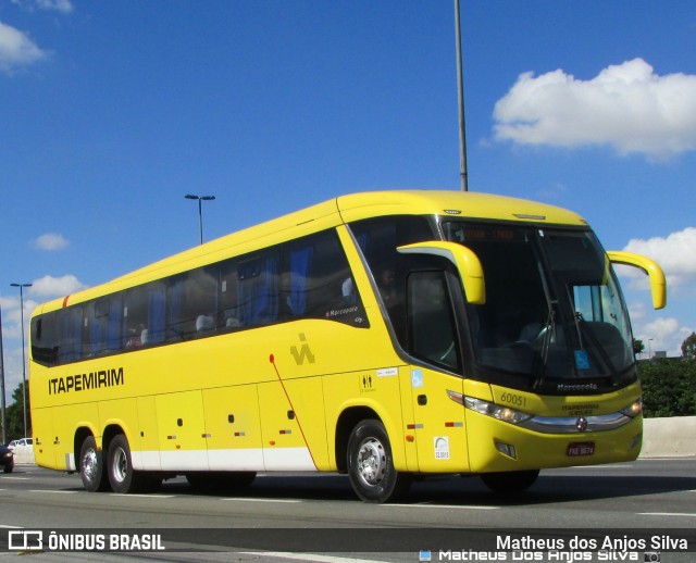 Viação Itapemirim 60051 na cidade de São Paulo, São Paulo, Brasil, por Matheus dos Anjos Silva. ID da foto: 8308974.