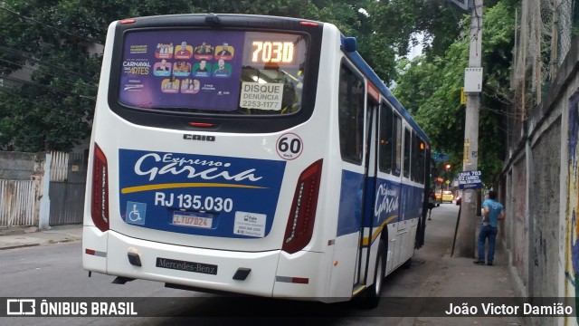 Expresso Garcia RJ 135.030 na cidade de Rio de Janeiro, Rio de Janeiro, Brasil, por João Victor Damião. ID da foto: 8311759.