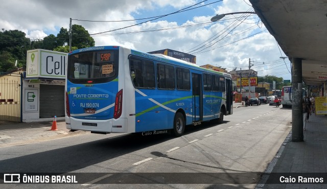 Viação Ponte Coberta RJ 190.074 na cidade de Rio de Janeiro, Rio de Janeiro, Brasil, por Caio Ramos. Número da foto: #8309371.