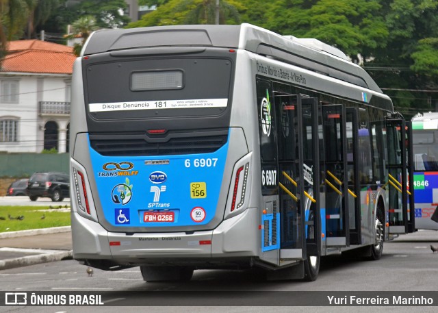 Transwolff Transportes e Turismo 6 6907 na cidade de São Paulo, São Paulo, Brasil, por Yuri Ferreira Marinho. Número da foto: #8309972.