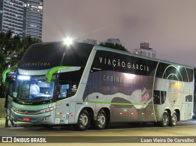 Viação Garcia 8634 na cidade de Curitiba, Paraná, Brasil, por Luan Vieira. Número da foto: #8313941.