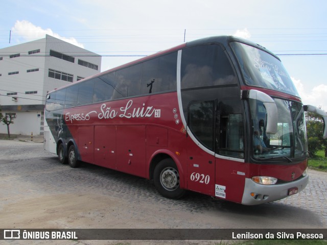 Expresso São Luiz 6920 na cidade de Caruaru, Pernambuco, Brasil, por Lenilson da Silva Pessoa. ID da foto: 8314205.