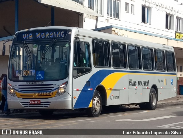 Viação Barra do Piraí Turismo RJ 113.012 na cidade de Barra do Piraí, Rio de Janeiro, Brasil, por Luiz Eduardo Lopes da Silva. Número da foto: #8317342.