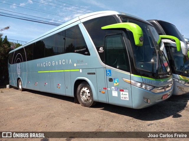 Viação Garcia 8144 na cidade de Bauru, São Paulo, Brasil, por Joao Carlos Freire. Número da foto: #8315422.