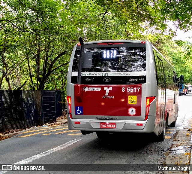 Auto Viação Transcap 8 5517 na cidade de São Paulo, São Paulo, Brasil, por Matheus Zaghi. ID da foto: 8322434.