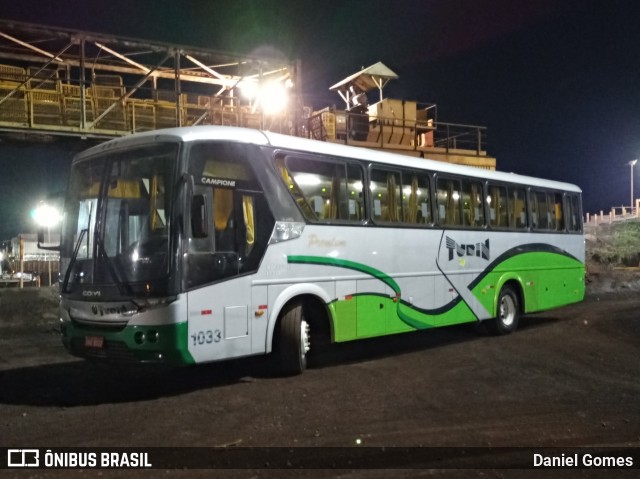 Turin Transportes 1033 na cidade de Ouro Branco, Minas Gerais, Brasil, por Daniel Gomes. ID da foto: 8322385.