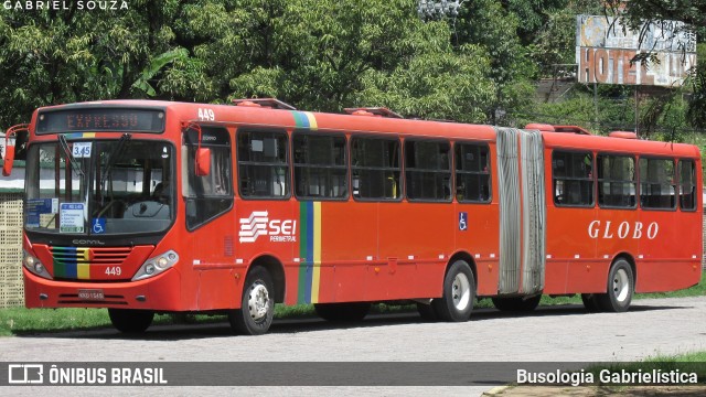 Transportadora Globo 449 na cidade de Olinda, Pernambuco, Brasil, por Busologia Gabrielística. Número da foto: #8321974.