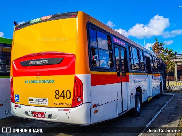 Empresa Metropolitana 840 na cidade de Recife, Pernambuco, Brasil, por João Guilherme. ID da foto: 8247324.