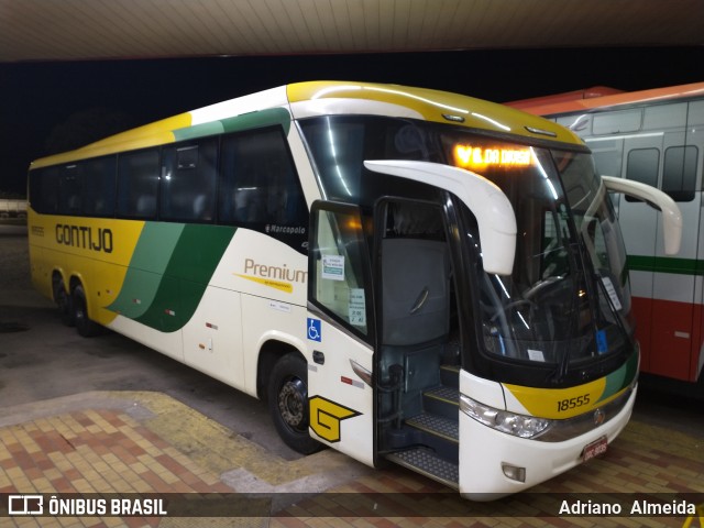 Empresa Gontijo de Transportes 18555 na cidade de João Monlevade, Minas Gerais, Brasil, por Adriano  Almeida. ID da foto: 8326311.