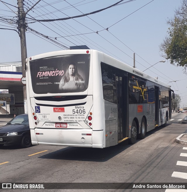 Metra - Sistema Metropolitano de Transporte 5406 na cidade de Santo André, São Paulo, Brasil, por Andre Santos de Moraes. ID da foto: 8327633.