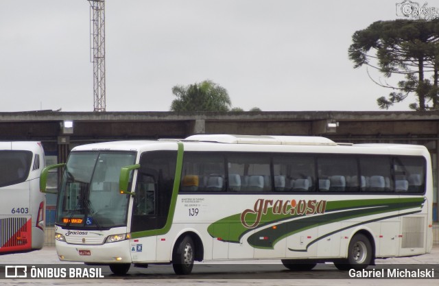 Viação Graciosa 139 na cidade de Curitiba, Paraná, Brasil, por Gabriel Michalski. ID da foto: 8327848.