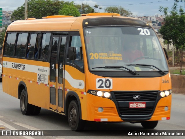 Transporte Suplementar de Belo Horizonte 364 na cidade de Belo Horizonte, Minas Gerais, Brasil, por Adão Raimundo Marcelino. ID da foto: 8329160.