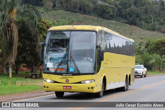 Viação Itapemirim 5701 na cidade de Manhuaçu, Minas Gerais, Brasil, por Julio Cesar Euzebio Alves. ID da foto: 8328177.