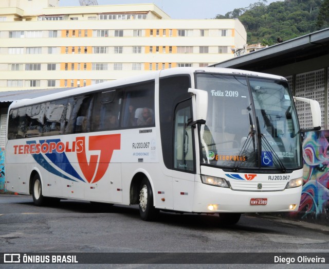 Viação Teresópolis RJ 203.067 na cidade de Teresópolis, Rio de Janeiro, Brasil, por Diego Oliveira. ID da foto: 8249912.