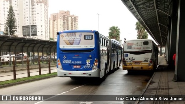 Nortran Transportes Coletivos 6563 na cidade de Porto Alegre, Rio Grande do Sul, Brasil, por Luiz Carlos Almeida Silva Junior. Número da foto: #8252250.