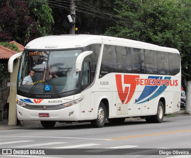 Viação Teresópolis RJ 203.075 na cidade de Teresópolis, Rio de Janeiro, Brasil, por Diego Oliveira. Número da foto: #8249866.